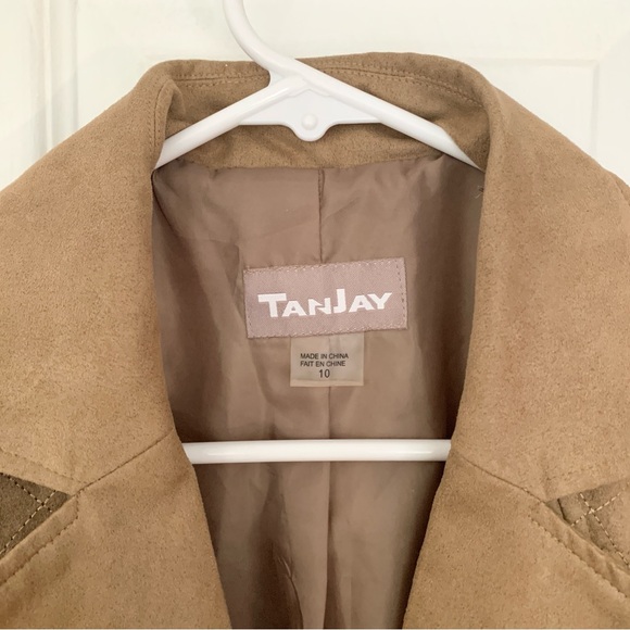 TANJAY Faux-Suede Camel Color Blazer Jacket Women’s Size 10 - Picture 5 of 8